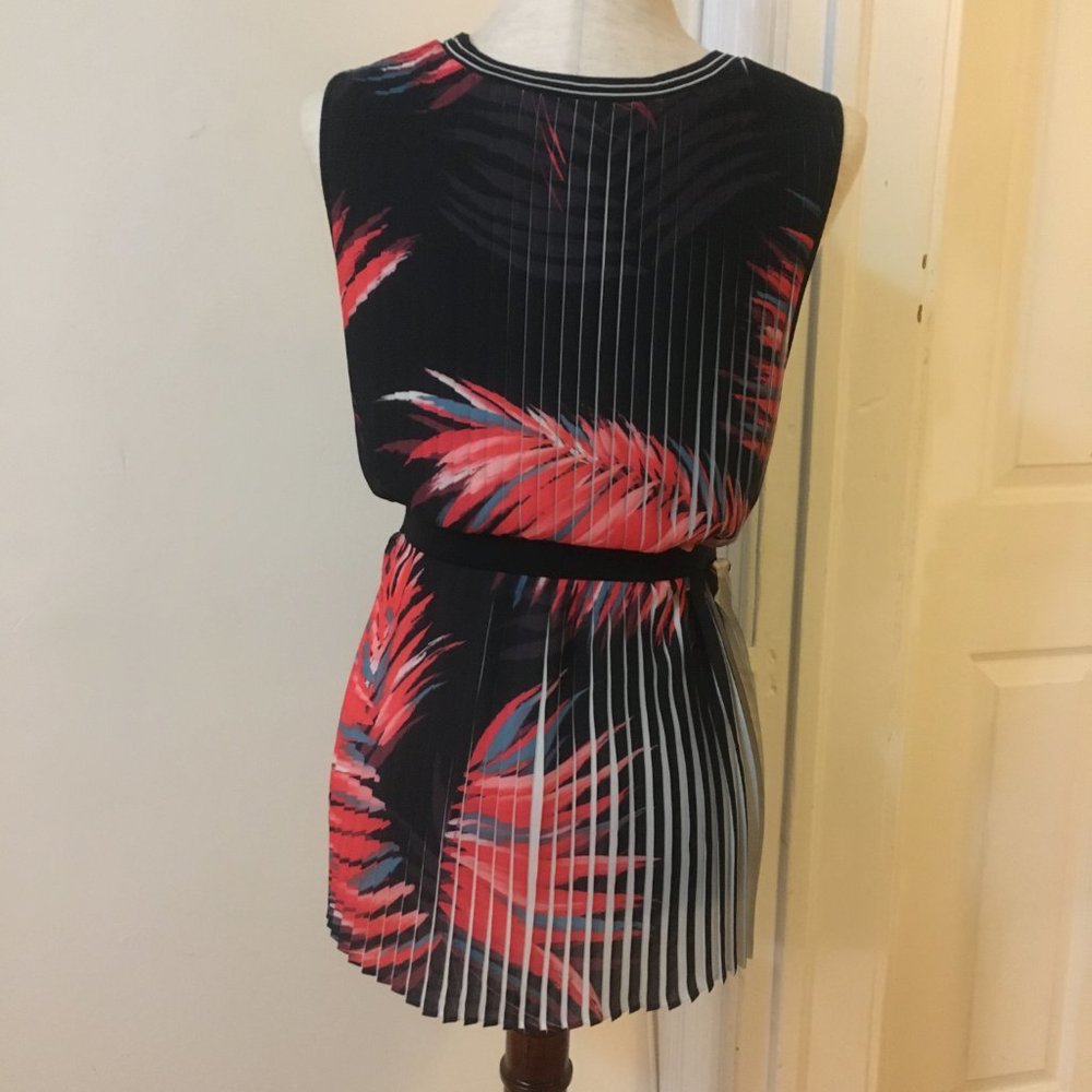 NEXT UK- Multi-Coloured Palm Leaf Pleated Top